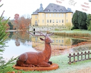 Gartenskulptur, Hirsch, liegend, Eisenguss