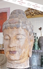 Großer Buddha Kopf, Holz