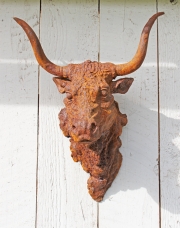 Skulptur, Stierkopf, Eisenguss