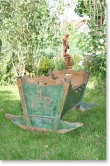 antike Wiege, Weichholz, bemalt