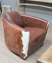 Sessel, Vintage Style, Kuhfell