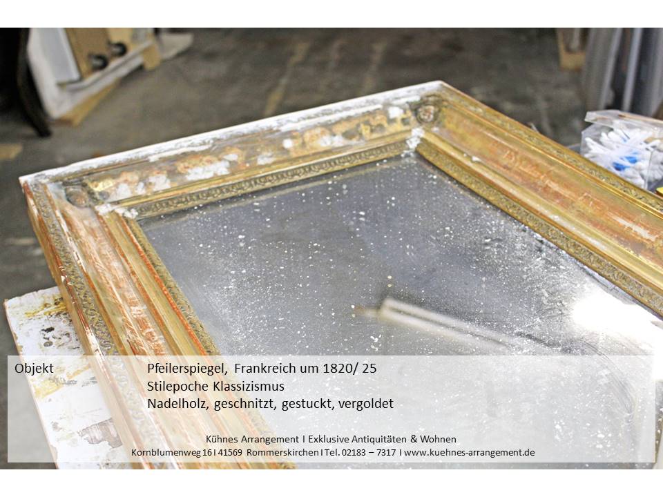 antike spiegel kuehnes arrangement  prunkspiegel pfeilerspiegel vergoldet restaurierung kuehnes arrangement interior design 