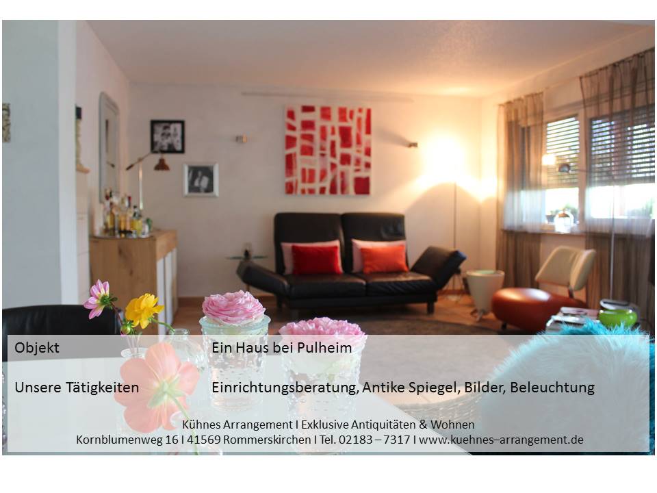 kuehnes arrangement antike spiegel beleuchtung interior design