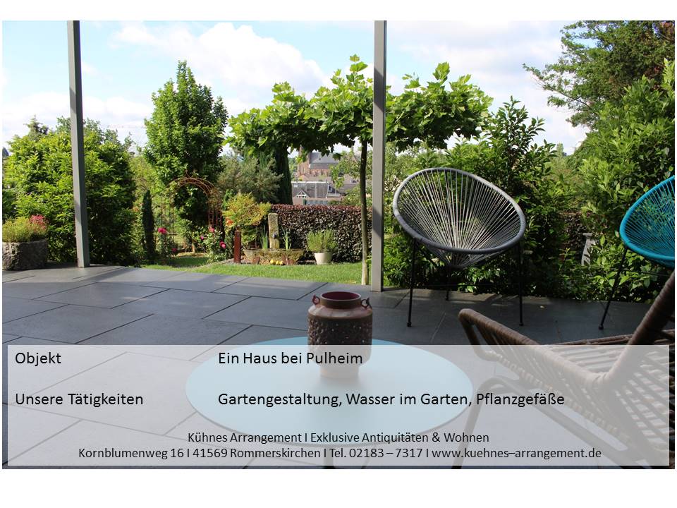 kuehnes arrangement gartengestaltung antike troege gartenmobiliar